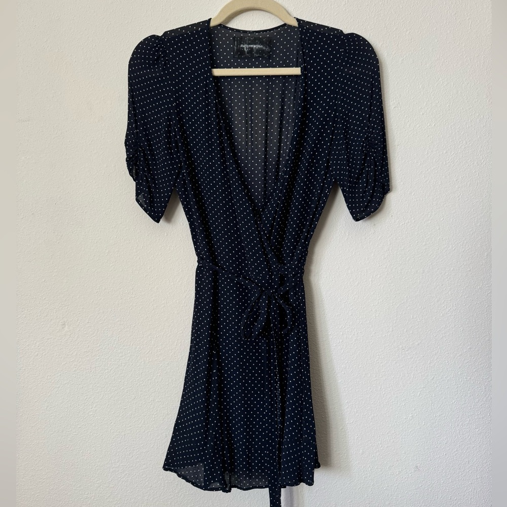 Reformation Polka Dot Wrap Dress